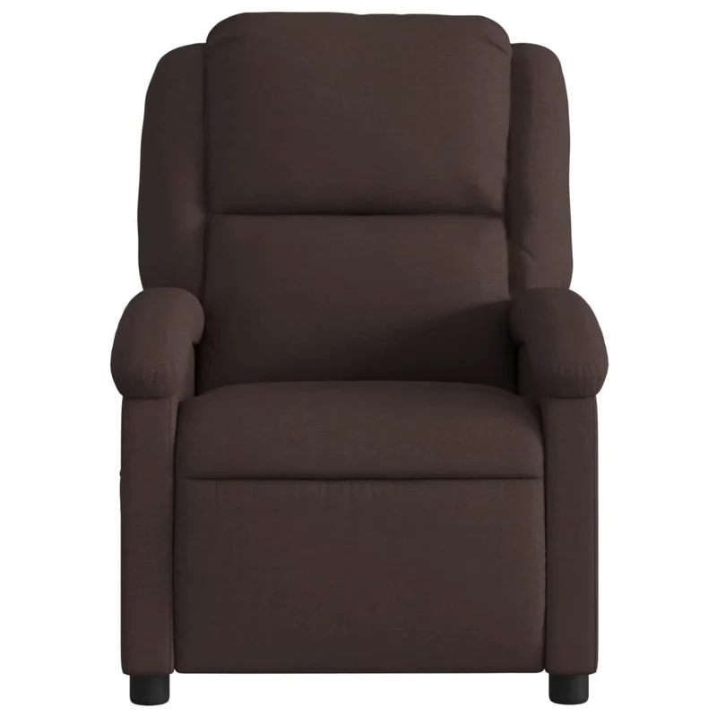 Fauteuil relax TV rembourrage confortable fonction d'inclinaison manuelle en tissu marron foncé DEC028008