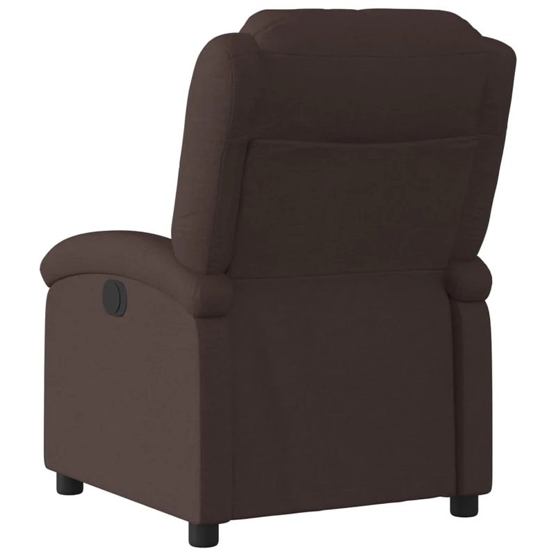 Fauteuil relax TV rembourrage confortable fonction d'inclinaison manuelle en tissu marron foncé DEC028008
