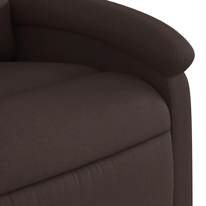 Fauteuil relax TV rembourrage confortable fonction d'inclinaison manuelle en tissu marron foncé DEC028008