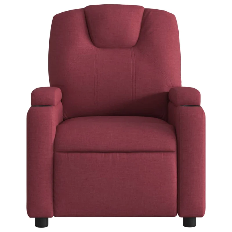 Fauteuil relax TV rembourrage confortable en tissu rouge bordeaux DEC028155