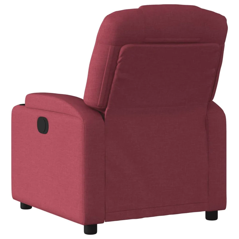 Fauteuil relax TV rembourrage confortable en tissu rouge bordeaux DEC028155