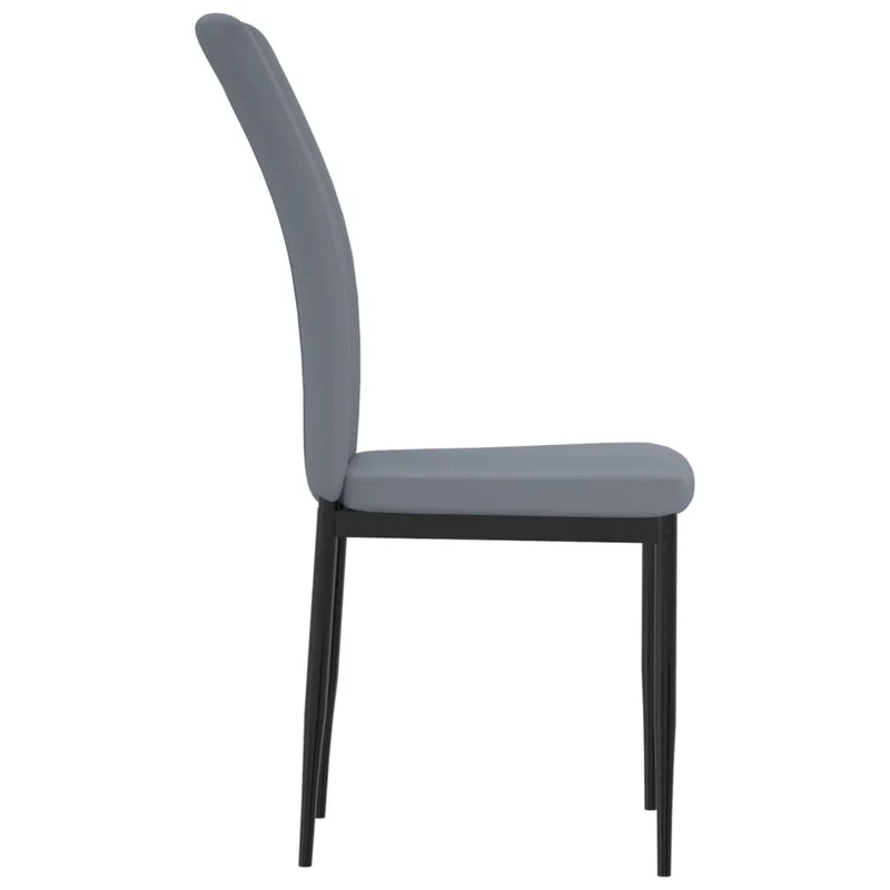 Set de 4 chaises de salle à manger en tissu velours gris couture décorative cadre en fer DEC025623