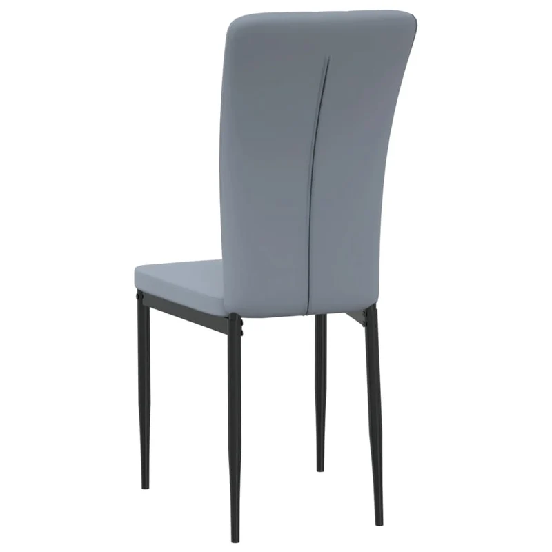 Set de 4 chaises de salle à manger en tissu velours gris couture décorative cadre en fer DEC025623