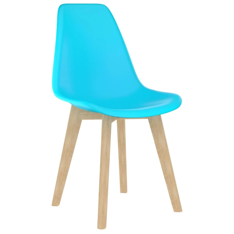 Lot de 2 chaises de salle à manger cuisine design scandinave plastique bleu CDS020214