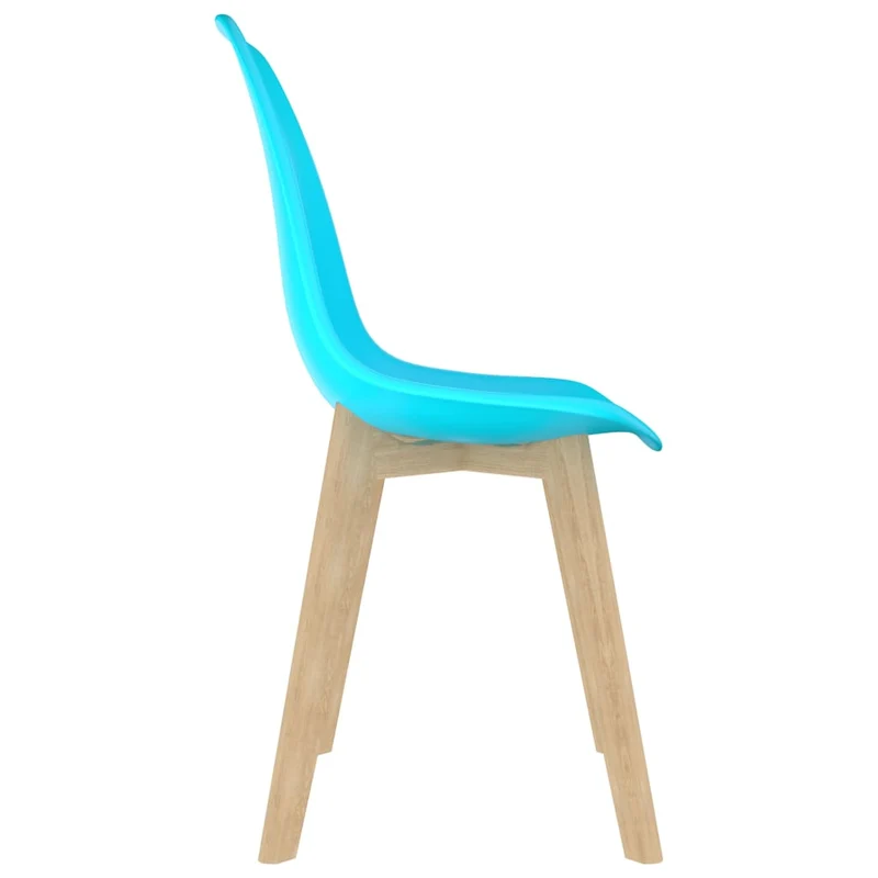 Lot de 2 chaises de salle à manger cuisine design scandinave plastique bleu CDS020214