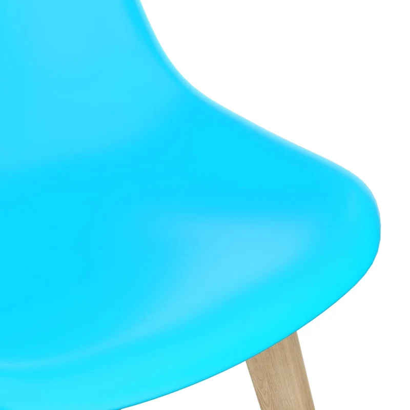 Lot de 2 chaises de salle à manger cuisine design scandinave plastique bleu CDS020214