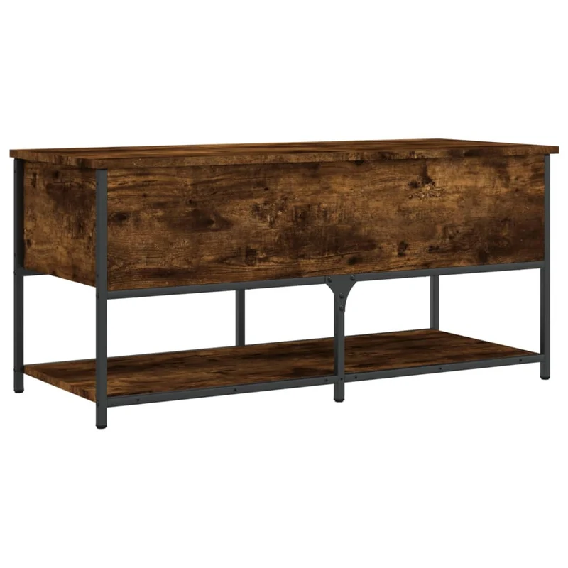 Banc banquette avec espace de rangement 100 x 42,5 x 47 cm bois d'ingénierie couleur chêne fumé DEC024714