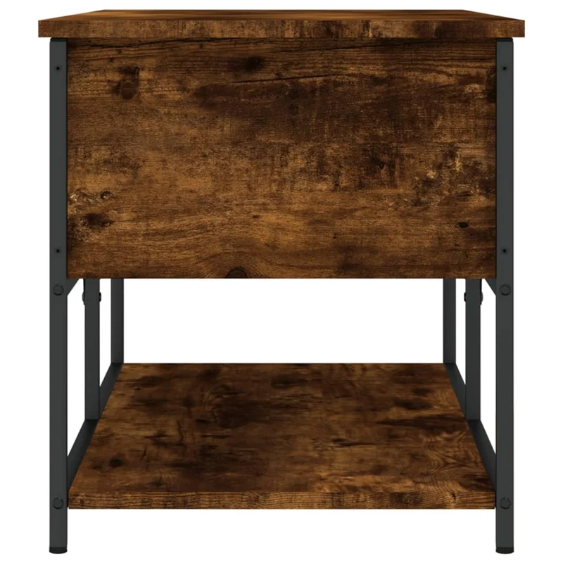 Banc banquette avec espace de rangement 100 x 42,5 x 47 cm bois d'ingénierie couleur chêne fumé DEC024714