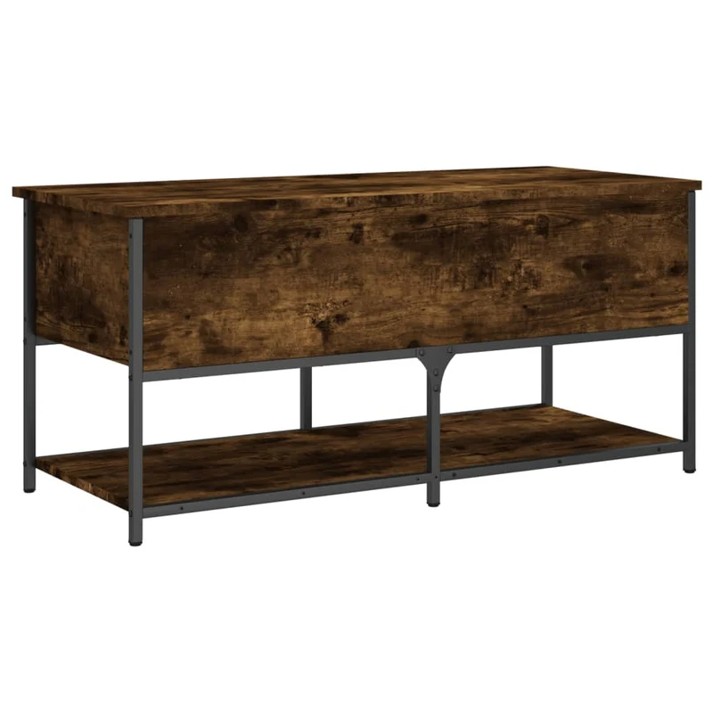 Banc banquette avec espace de rangement 100 x 42,5 x 47 cm bois d'ingénierie couleur chêne fumé DEC024714