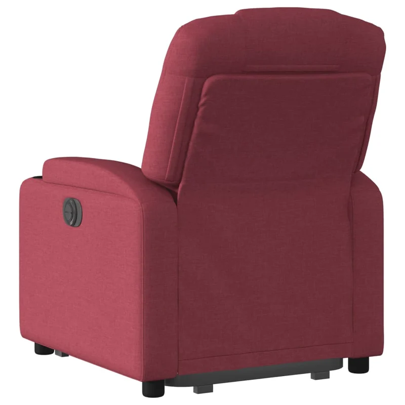 Fauteuil relax TV fonction de levage électrique très confortable en tissu rouge bordeaux DEC028536