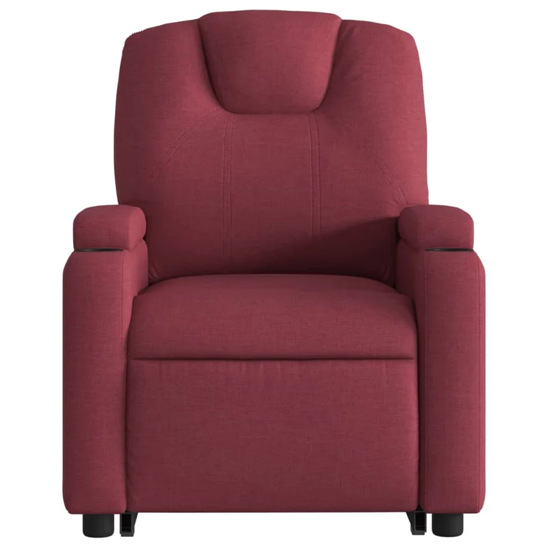 Fauteuil relax TV fonction de levage électrique très confortable en tissu rouge bordeaux DEC028536