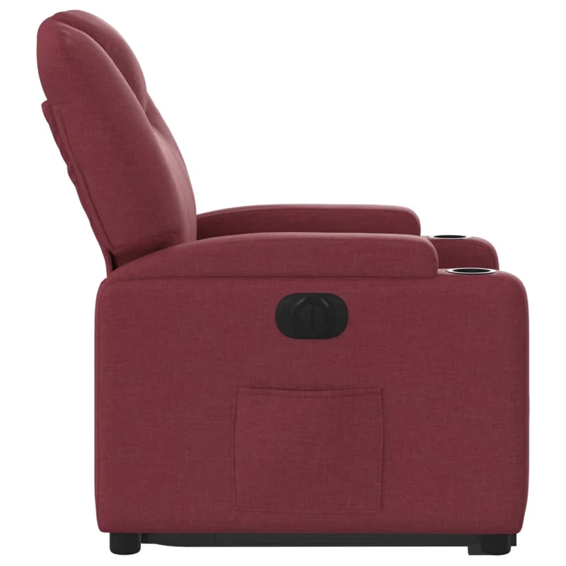 Fauteuil relax TV fonction de levage électrique très confortable en tissu rouge bordeaux DEC028536