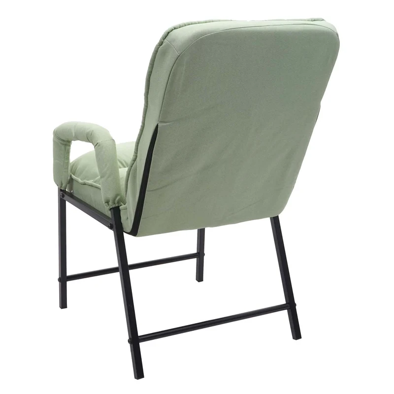 Chaise rembourrée fonction inclinable en métal et tissu vert menthe 04_0006339