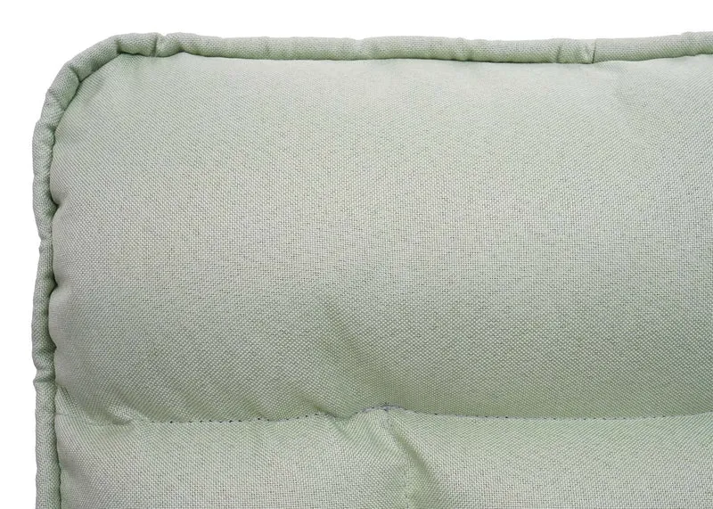 Chaise rembourrée fonction inclinable en métal et tissu vert menthe 04_0006339