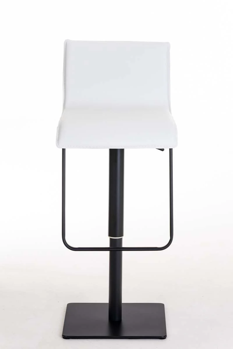 Tabouret de bar x1 chaise haute siège pivotant en PVC blanc support métal noir mat 10_0000857
