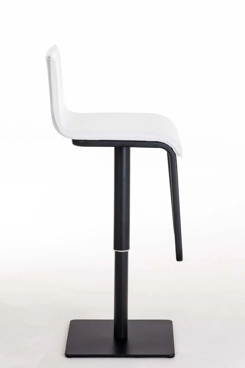 Tabouret de bar x1 chaise haute siège pivotant en PVC blanc support métal noir mat 10_0000857