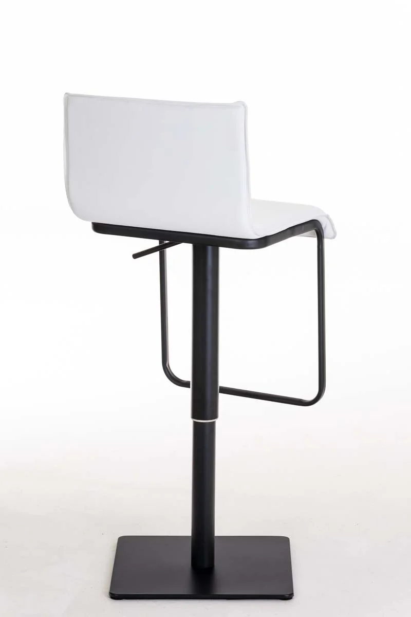 Tabouret de bar x1 chaise haute siège pivotant en PVC blanc support métal noir mat 10_0000857