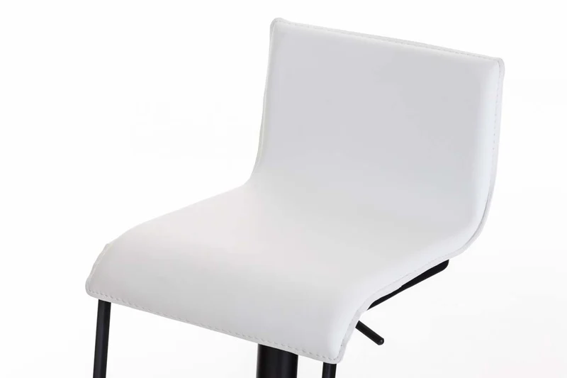 Tabouret de bar x1 chaise haute siège pivotant en PVC blanc support métal noir mat 10_0000857
