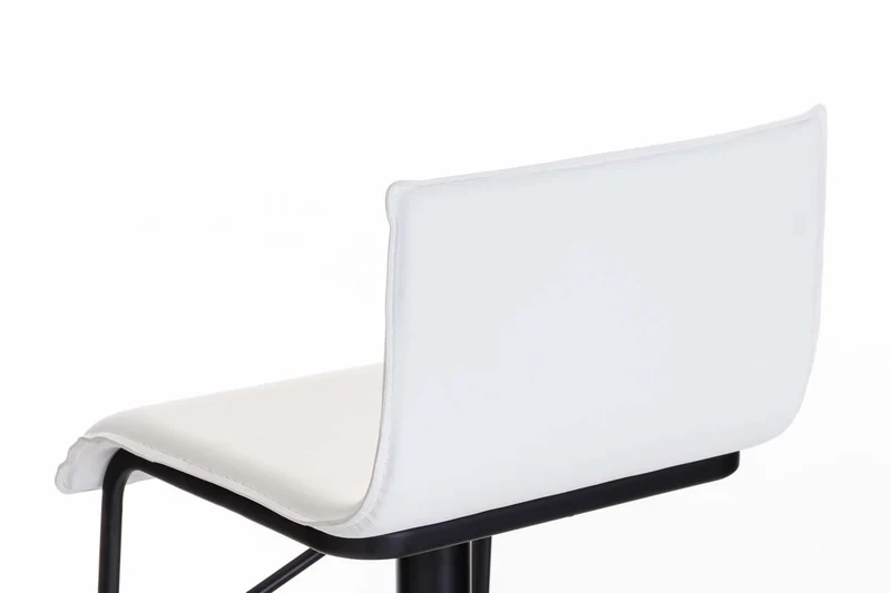 Tabouret de bar x1 chaise haute siège pivotant en PVC blanc support métal noir mat 10_0000857