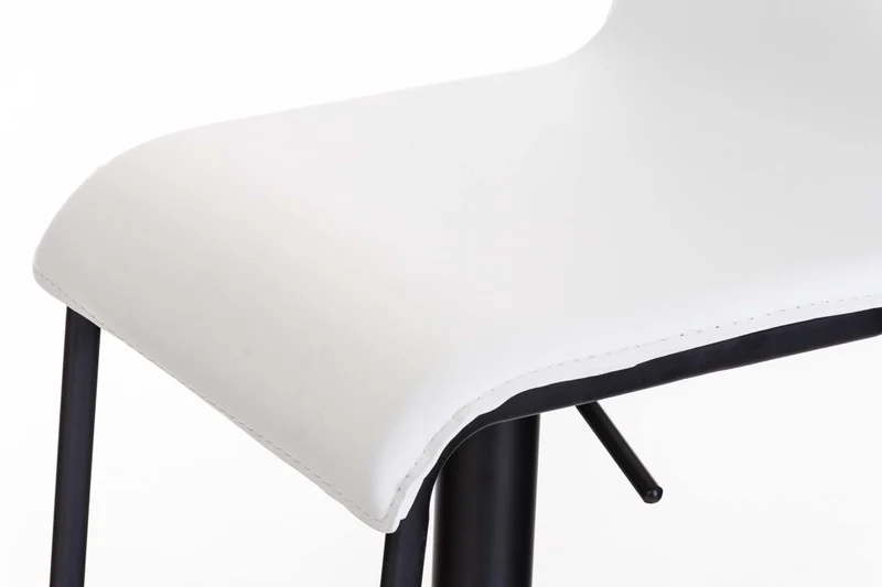 Tabouret de bar x1 chaise haute siège pivotant en PVC blanc support métal noir mat 10_0000857