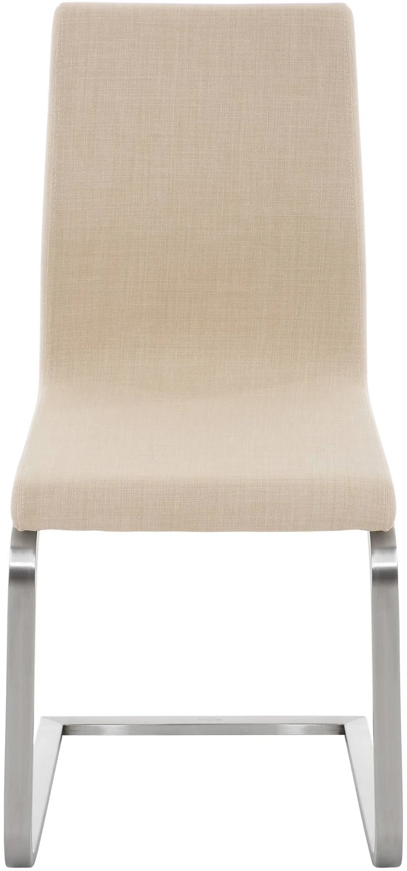 Chaise de salle à manger x1 design moderne en tissu crème support en acier inoxydable 10_0007616