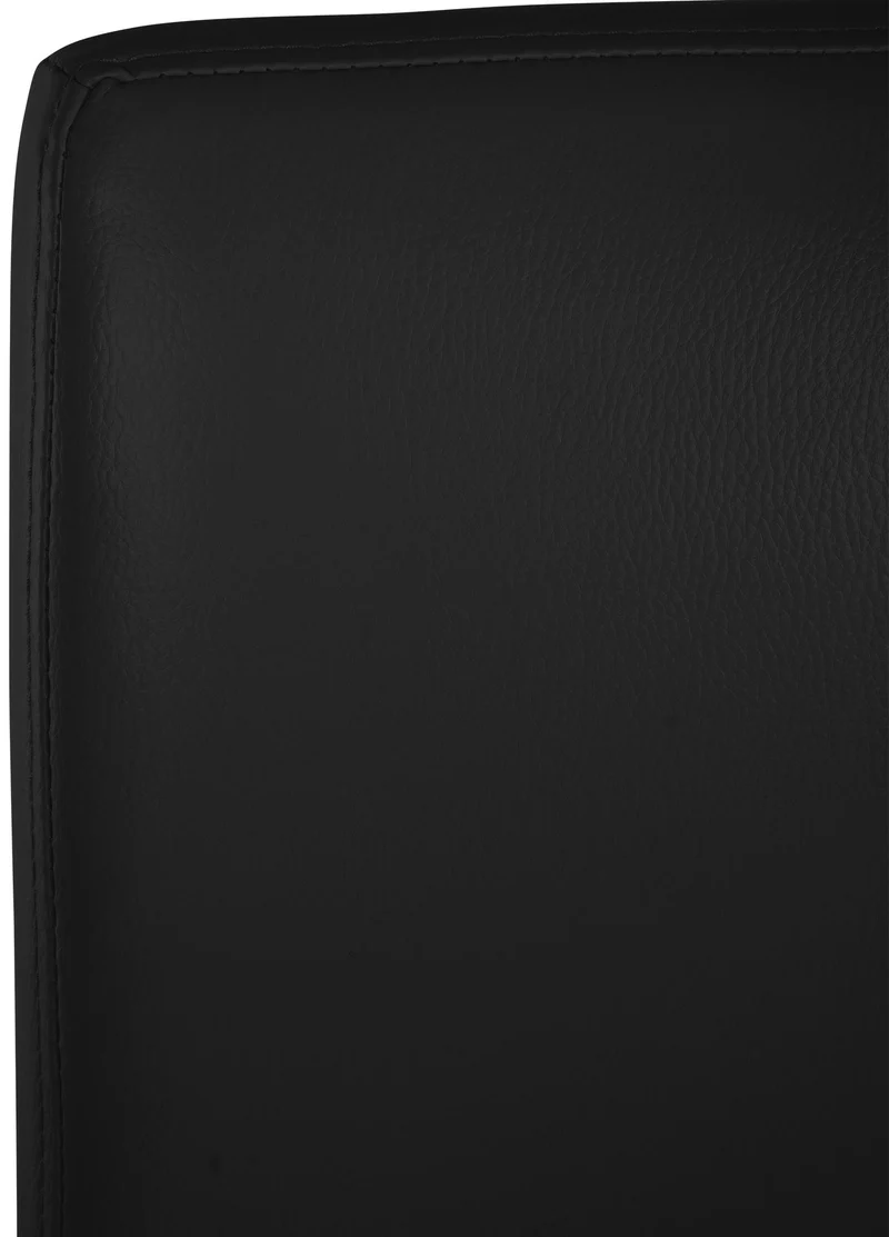 Lot de 2 tabourets de bar design épuré et contemporain en PVC noir cadre à quatre pieds en métal noir 10_0006417