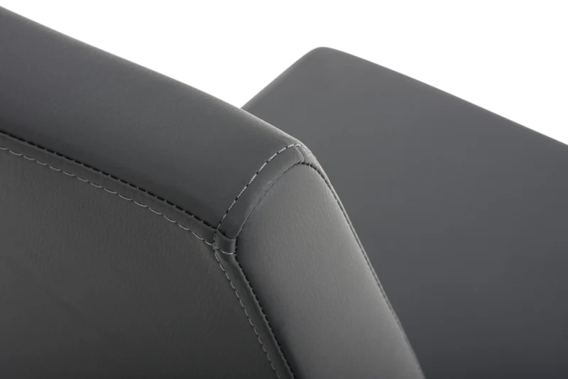 Lot de 2 chaises de salle à manger cuisine salle d'attente en PVC gris et pied en forme luge acier inoxydable 10_0001597