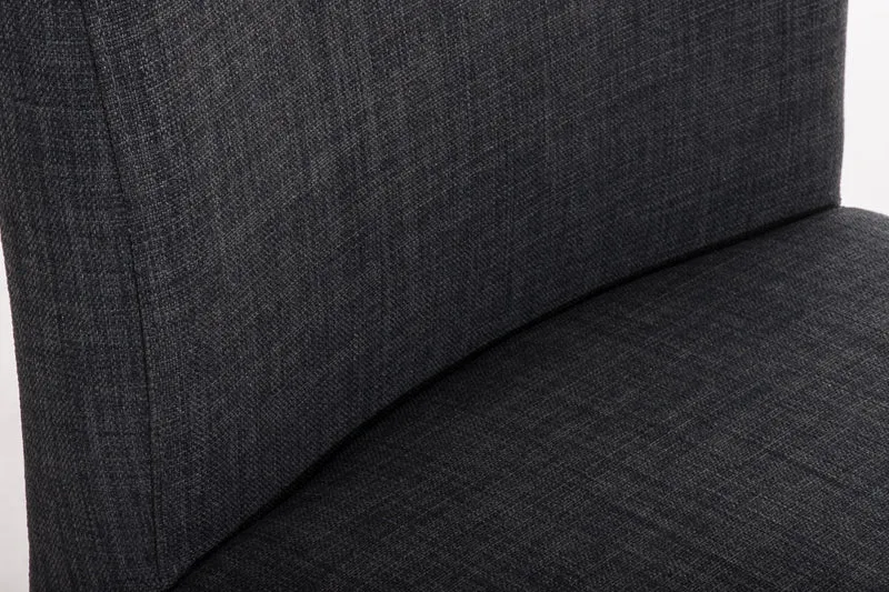 Tabouret de bar x1 design moderne avec repose-pied en tissu gris foncé et acier inoxydable 10_0000779