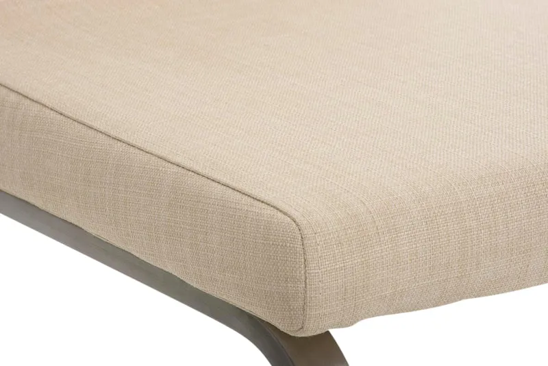 Chaise de salle à manger x1 design moderne en tissu crème support en acier inoxydable 10_0007756