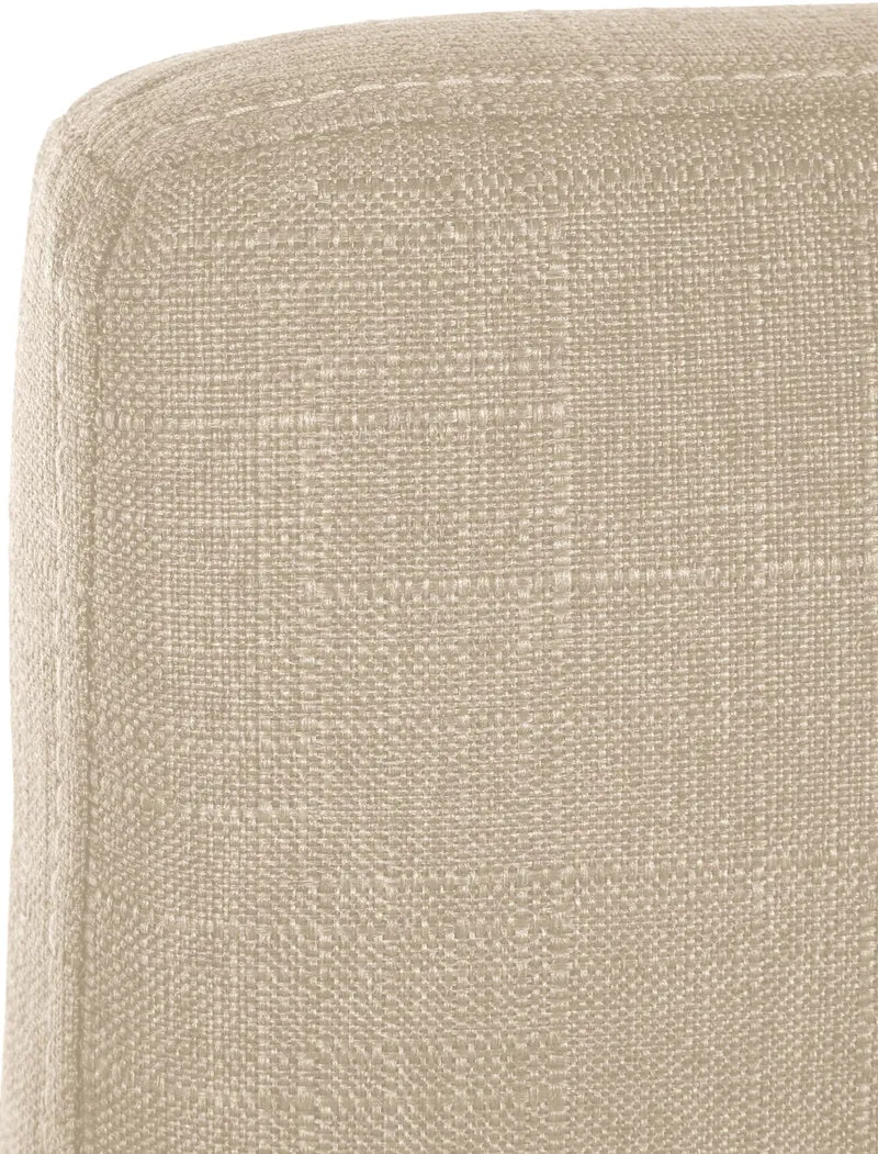 Lot de 2 tabourets de bar design épuré et contemporain en tissu crème cadre à quatre pieds en métal noir 10_0006538