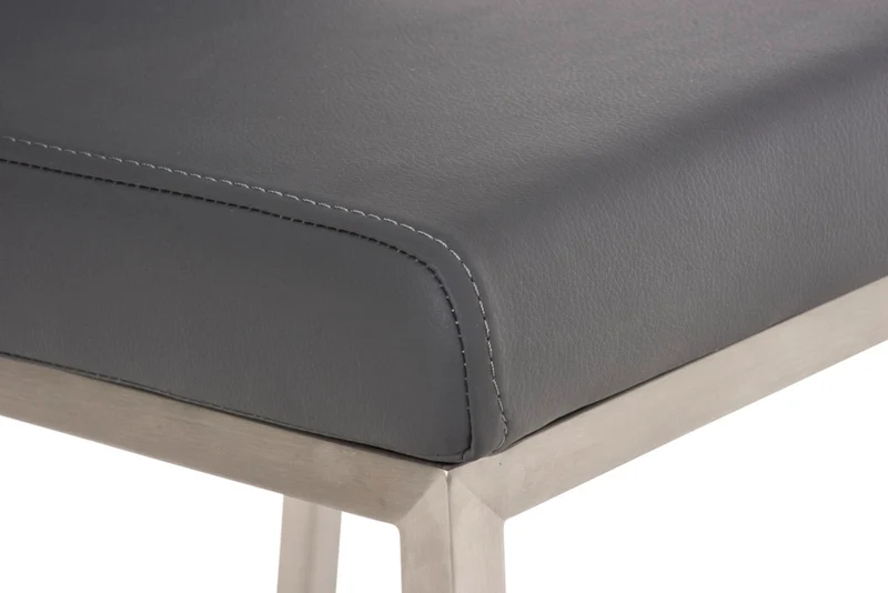 Lot de 2 chaises de salle à manger style épuré en PVC gris et acier inoxydable 10_0001610