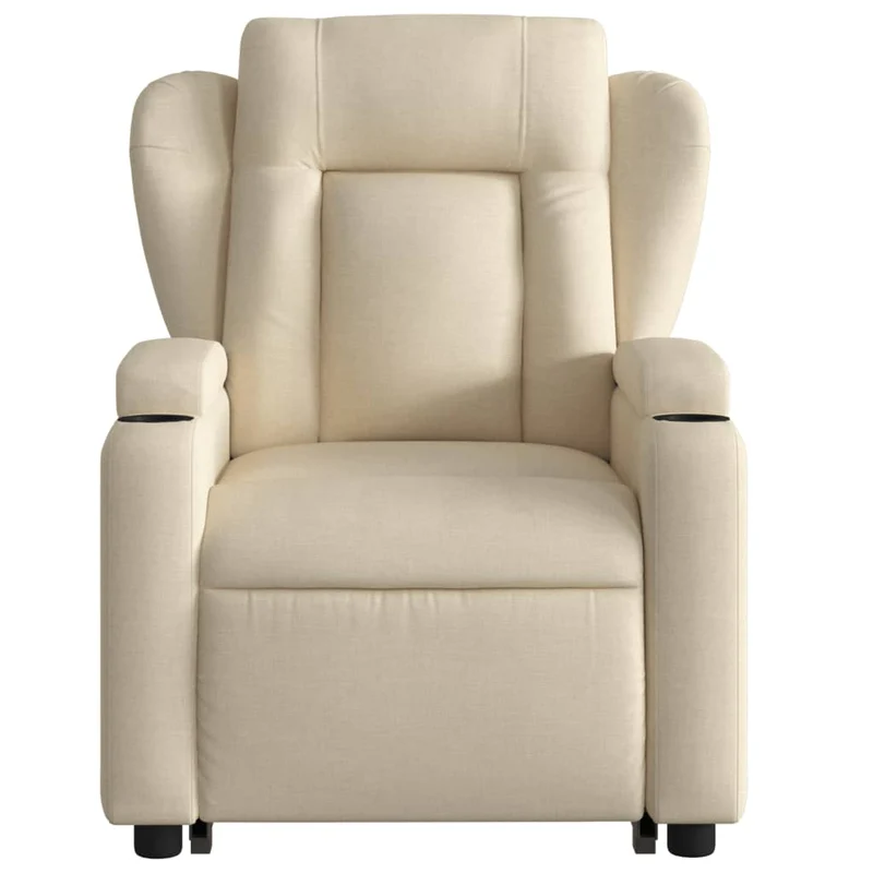 Fauteuil relax TV fonction de levage électrique très confortable en tissu crème DEC028275