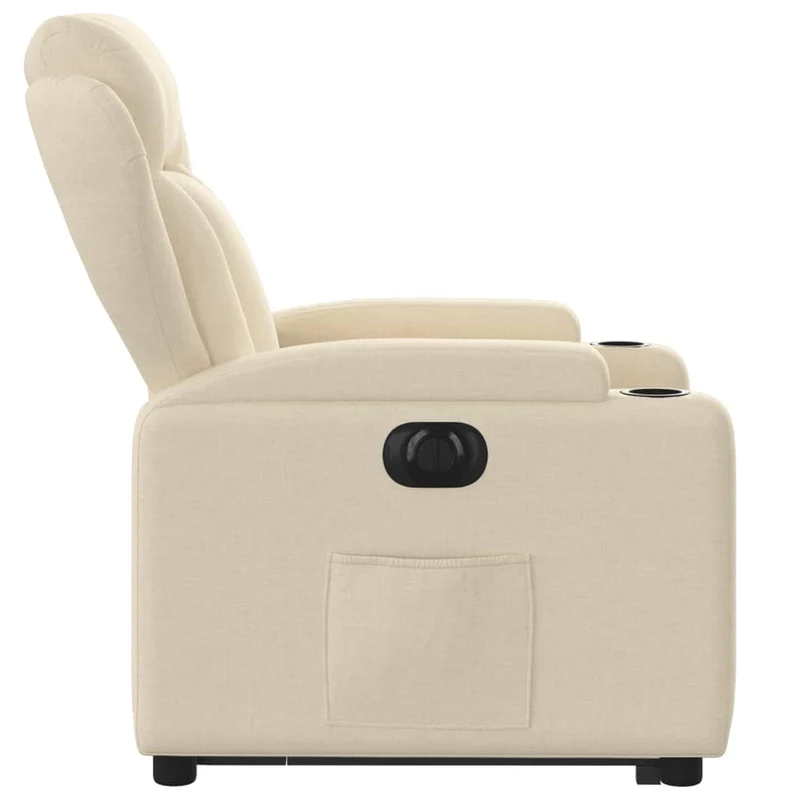 Fauteuil relax TV fonction de levage électrique très confortable en tissu crème DEC028275