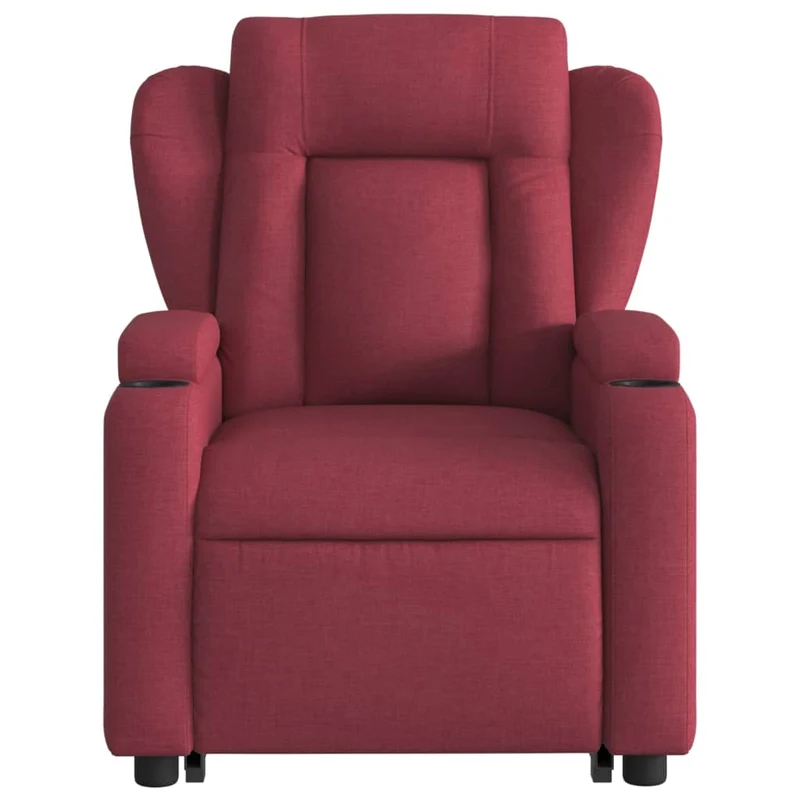 Fauteuil relax TV rembourrage confortable fonction de levage électrique en tissu rouge bordeaux DEC028144