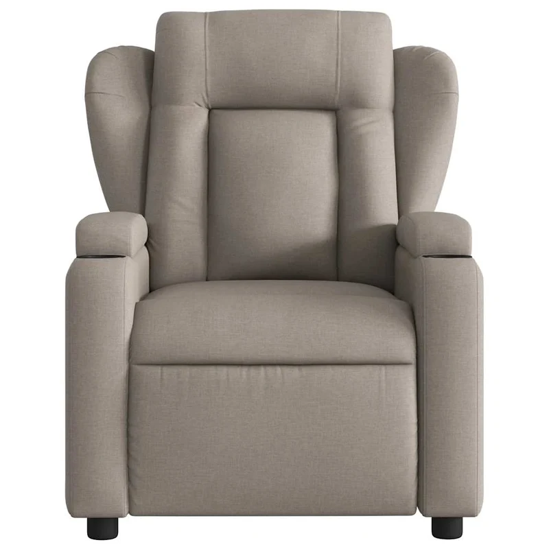 Fauteuil de relaxation TV fonction massage inclinable électrique 6 points de massage en tissu taupe DEC027265