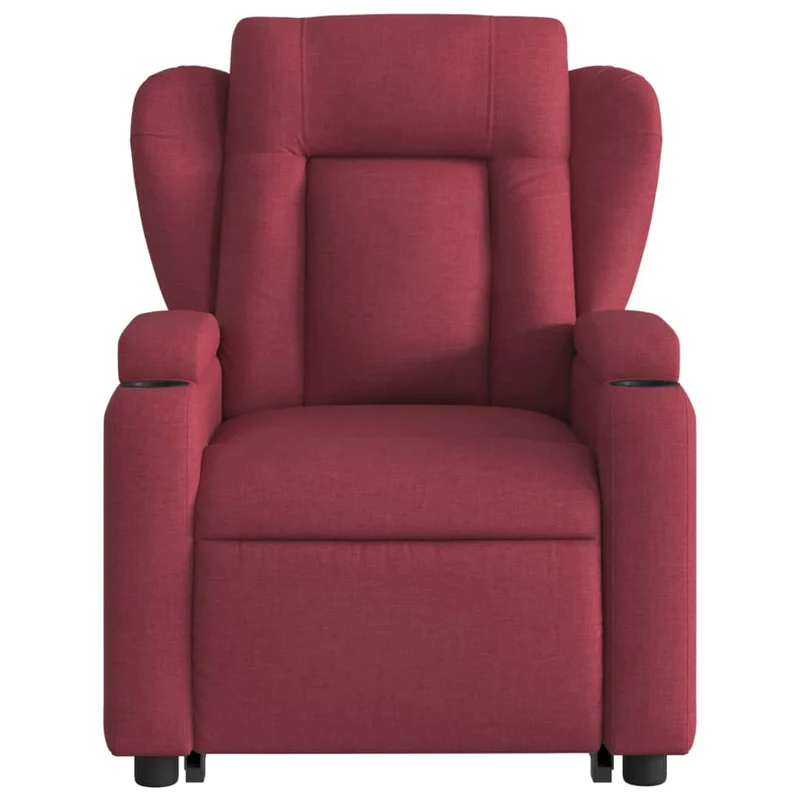 Fauteuil relax TV fonction de levage électrique très confortable en tissu rouge bordeaux DEC028535