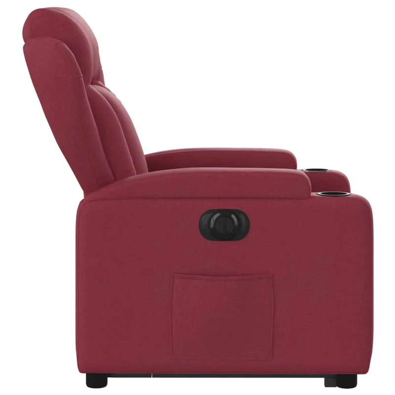 Fauteuil relax TV fonction de levage électrique très confortable en tissu rouge bordeaux DEC028535
