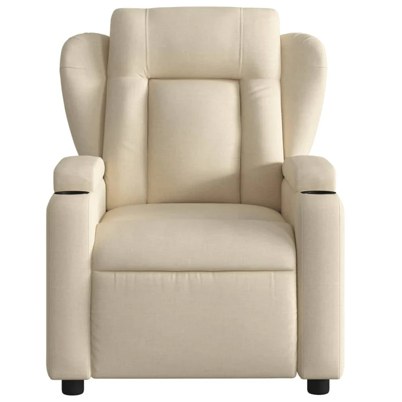 Fauteuil relax TV fonction d'inclinaison électrique très confortable en tissu crème DEC028273