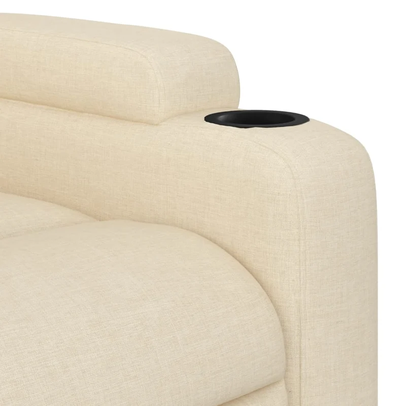 Fauteuil relax TV fonction d'inclinaison électrique très confortable en tissu crème DEC028273