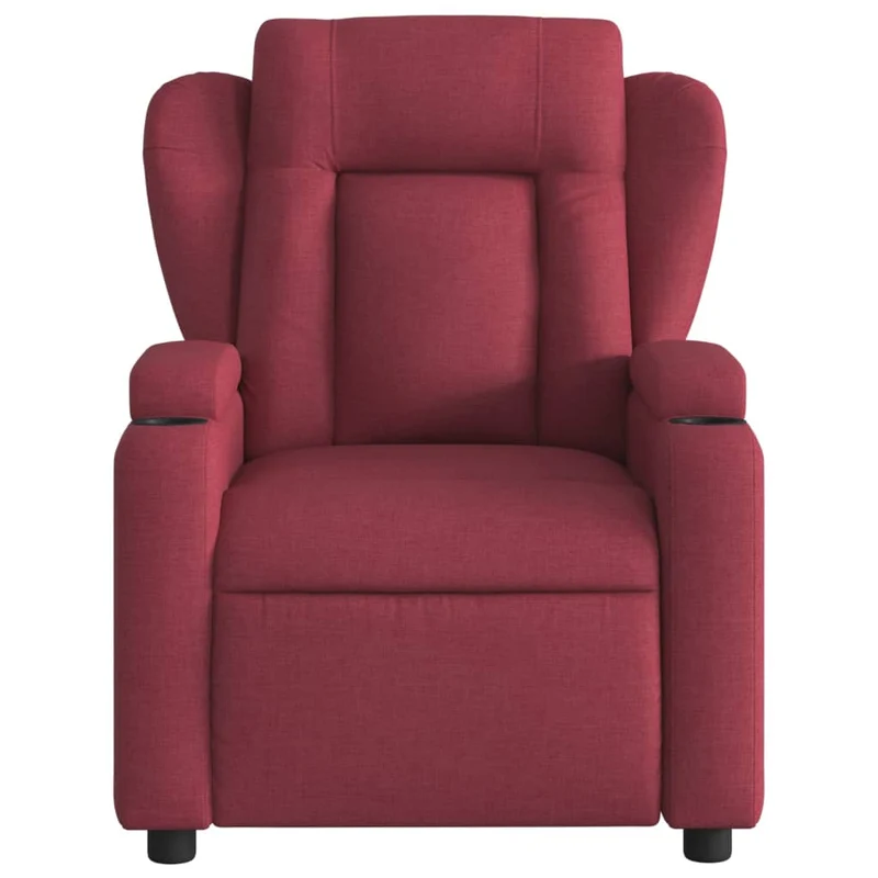 Fauteuil relax TV rembourrage confortable fonction d'inclinaison manuelle en tissu rouge bordeaux DEC028156