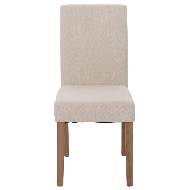 Lot de 4 chaises de salle à manger dossier haut en tissu chenille crème pieds clair 04_0007515