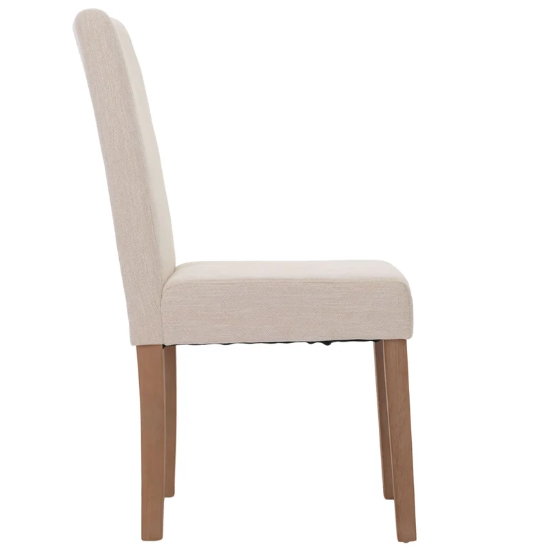 Lot de 4 chaises de salle à manger dossier haut en tissu chenille crème pieds clair 04_0007515