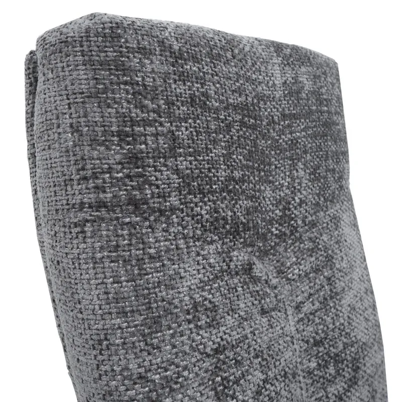 Lot de 2 chaises de salle à manger en métal et tissu chenille gris foncé cadre arrondi coutures décoratives 04_0007396