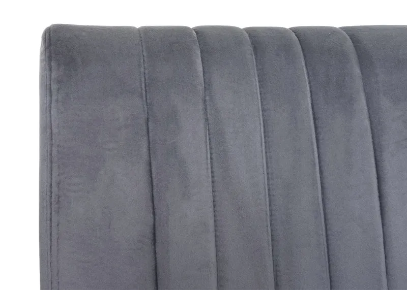 Lot de 2 chaises de salle à manger en tissu velours gris foncé et acier inoxydable brossé 04_0007292