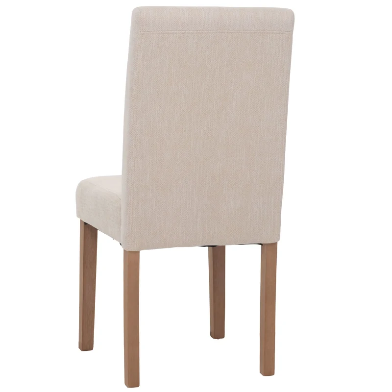 Lot de 6 chaises de salle à manger dossier haut en tissu chenille crème pieds clairs 04_0007635