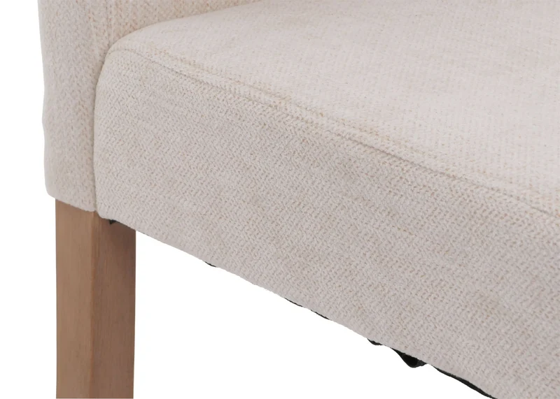 Lot de 6 chaises de salle à manger dossier haut en tissu chenille crème pieds clairs 04_0007635