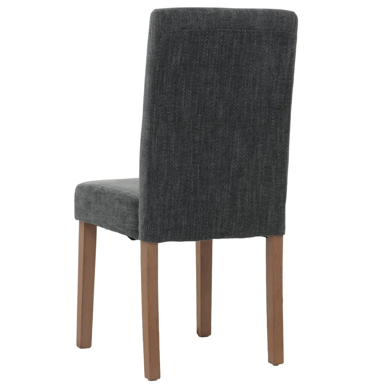 Lot de 2 chaises de salle à manger dossier haut en tissu chenille gris foncé et pieds en bois clairs 04_0007323