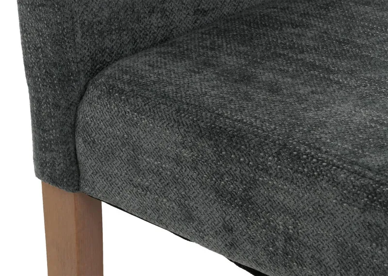 Lot de 2 chaises de salle à manger dossier haut en tissu chenille gris foncé et pieds en bois clairs 04_0007323