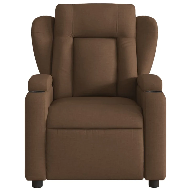 Fauteuil relax TV rembourrage confortable fonction d'inclinaison manuelle en tissu marron DEC028049