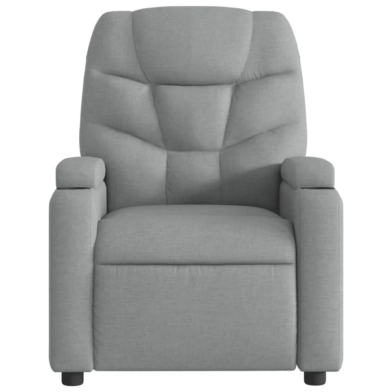 Fauteuil relax TV fonction d'inclinaison électrique très confortable en tissu gris clair DEC028315